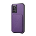 For Samsung Galaxy A23 D04 Calf Texture Dual Card Slot Holder Phone Case(Purple)