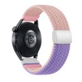 18mm Two-color Magnetic Braided Nylon Watch Band(Pink Purple)