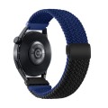 18mm Two-color Magnetic Braided Nylon Watch Band(Blue Black)