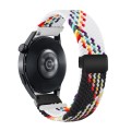 20mm Two-color Magnetic Braided Nylon Watch Band(White Black Rainbow)