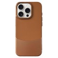 For iPhone 15 Pro Napa Texture PC + Leather Phone Case(Brown)