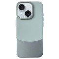 For iPhone 15 Plus Napa Texture PC + Leather Phone Case(Cyan)