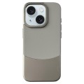 For iPhone 15 Plus Napa Texture PC + Leather Phone Case(Grey)