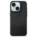 For iPhone 15 Plus Napa Texture PC + Leather Phone Case(Black)