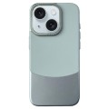 For iPhone 15 Napa Texture PC + Leather Phone Case(Cyan)