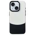 For iPhone 15 Napa Texture PC + Leather Phone Case(Panda Black)