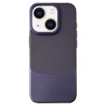 For iPhone 14 Plus Napa Texture PC + Leather Phone Case(Dark Purple)