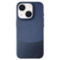 For iPhone 14 Plus Napa Texture PC + Leather Phone Case(Royal Blue)