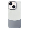 For iPhone 14 Plus Napa Texture PC + Leather Phone Case(Silver)