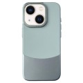 For iPhone 14 Napa Texture PC + Leather Phone Case(Cyan)