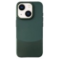 For iPhone 14 Napa Texture PC + Leather Phone Case(Dark Green)