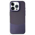 For iPhone 14 Pro Napa Texture PC + Leather Phone Case(Dark Purple)