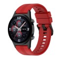 For Honor Watch GS 4 Striped Stainless Steel Buckle Silicone Watch Band(Red)