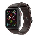 For Apple Watch SE 2023 40mm DUX DUCIS Business Genuine Leather Watch Strap(Coffee)