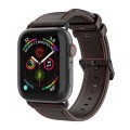 For Apple Watch Series 4 40mm DUX DUCIS Business Genuine Leather Watch Strap(Coffee)