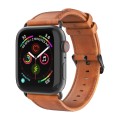 For Apple Watch 42mm DUX DUCIS Business Genuine Leather Watch Strap(Khaki)