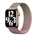 For Apple Watch Series 9 45mm Milan Gradient Loop Magnetic Buckle Watch Band(Gold Light Pink)