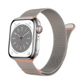 For Apple Watch Series 9 45mm Two Color Milanese Loop Magnetic Watch Band(Starlight Orange)