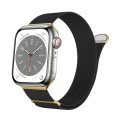 For Apple Watch SE 2022 40mm Two Color Milanese Loop Magnetic Watch Band(Black Gold)