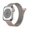 For Apple Watch Series 7 45mm Two Color Milanese Loop Magnetic Watch Band(Starlight Orange)