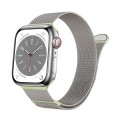 For Apple Watch Series 4 40mm Two Color Milanese Loop Magnetic Watch Band(Starlight Green)