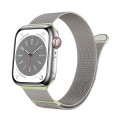 For Apple Watch Series 3 42mm Two Color Milanese Loop Magnetic Watch Band(Starlight Green)