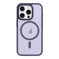 For iPhone 15 Pro Max Metal Button Skin Feel Matte MagSafe Shockproof Phone Case(Purple)