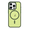 For iPhone 15 Pro Max Metal Button Skin Feel Matte MagSafe Shockproof Phone Case(Green)