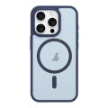 For iPhone 13 Pro Metal Button Skin Feel Matte MagSafe Shockproof Phone Case(Dark Blue)