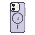 For iPhone 12 Metal Button Skin Feel Matte MagSafe Shockproof Phone Case(Purple)