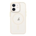 For iPhone 12 Metal Button Skin Feel Matte MagSafe Shockproof Phone Case(White)