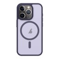 For iPhone 11 Pro Max Metal Button Skin Feel Matte MagSafe Shockproof Phone Case(Purple)