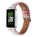 For Samsung Galaxy Fit 3 Woolen Leather Watch Band(Pink)