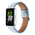 For Samsung Galaxy Fit 3 Woolen Leather Watch Band(Blue)