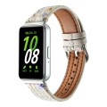 For Samsung Galaxy Fit 3 Woolen Leather Watch Band(Starlight)