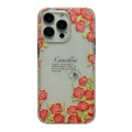 For iPhone 15 Pro Max Crystal Ice Cooling Shockproof TPU Phone Case(Red Flower)