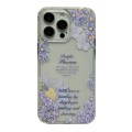For iPhone 15 Pro Max Crystal Ice Cooling Shockproof TPU Phone Case(Purple Flower)