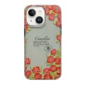 For iPhone 15 Crystal Ice Cooling Shockproof TPU Phone Case(Red Flower)