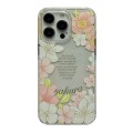 For iPhone 14 Pro Crystal Ice Cooling Shockproof TPU Phone Case(Pink Flower)