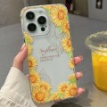 For iPhone 14 Pro Crystal Ice Cooling Shockproof TPU Phone Case(Yellow Flower)