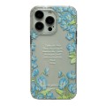 For iPhone 13 Pro Crystal Ice Cooling Shockproof TPU Phone Case(Blue Flower)