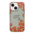 For iPhone 13 Crystal Ice Cooling Shockproof TPU Phone Case(Red Flower)