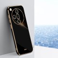 For OPPO Find X7 5G XINLI Straight 6D Plating Gold Edge TPU Phone Case(Black)