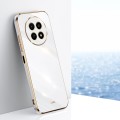 For Realme 12 5G XINLI Straight 6D Plating Gold Edge TPU Phone Case(White)