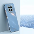 For Realme 12 5G XINLI Straight 6D Plating Gold Edge TPU Phone Case(Celestial Blue)