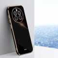 For Realme 12 Pro+ XINLI Straight 6D Plating Gold Edge TPU Phone Case(Black)