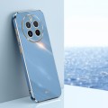 For Realme 12+ XINLI Straight 6D Plating Gold Edge TPU Phone Case(Celestial Blue)