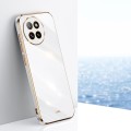 For Xiaomi Civi 4 Pro XINLI Straight 6D Plating Gold Edge TPU Phone Case(White)