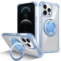 For iPhone 12 Pro Gold Shield CD Pattern MagSafe Magnetic Phone Case with Rotating Stand(Transparent