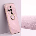 For OPPO Find X7 5G XINLI Straight 6D Plating Gold Edge TPU Shockproof Case with Ring Holder(Cherry